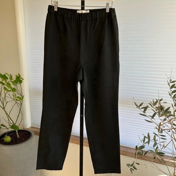 Róhe Cleo Stretch Waist Ankle Trouser Black Jacquard EU 40 US 8 NWT Classic Chic - Picture 1 of 7